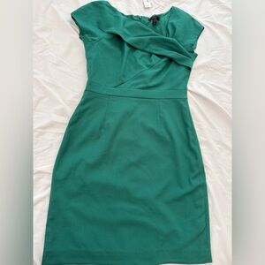 J. Crew One Shoulder Green Dress